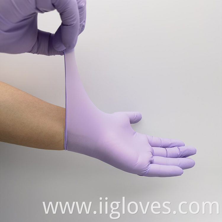 Purple Nitrile Gloves Manufacturer Flexible Waterproof Purple Food Grade Nitrile Disposable Gloves